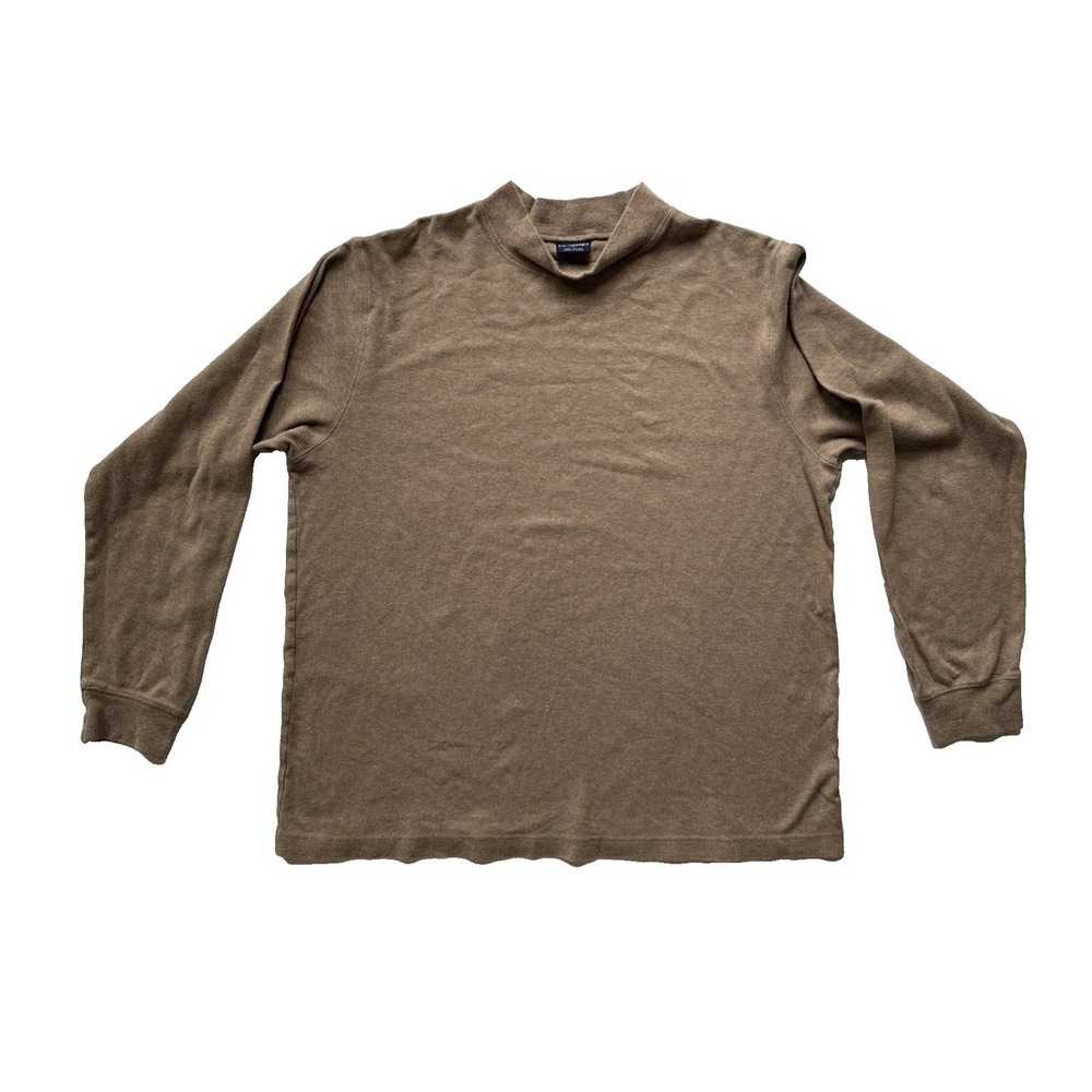 Roundtree & Yorke Mens Mock Neck Long Sleeve T-Shirt Casual Top